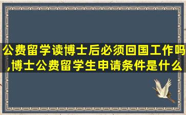 公费留学读博士后必须回国工作吗,博士公费留学生申请条件是什么