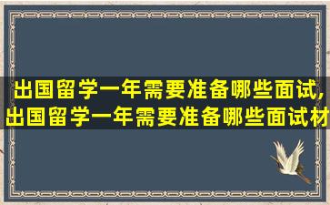 出国留学一年需要准备哪些面试,出国留学一年需要准备哪些面试材料