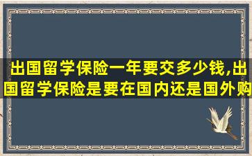 出国留学保险一年要交多少钱,出国留学保险是要在国内还是国外购买