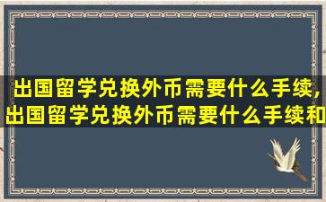 出国留学兑换外币需要什么手续,出国留学兑换外币需要什么手续和*