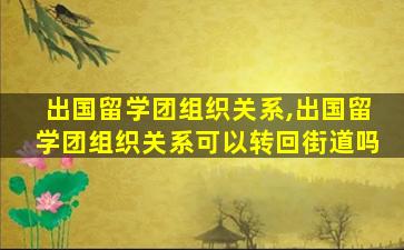 出国留学团组织关系,出国留学团组织关系可以转回街道吗