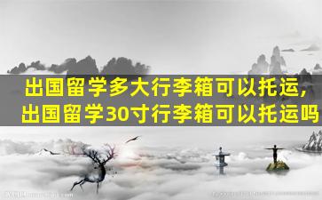 出国留学多大行李箱可以托运,出国留学30寸行李箱可以托运吗