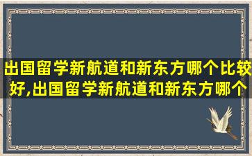 出国留学新航道和新东方哪个比较好,出国留学新航道和新东方哪个比较好一些