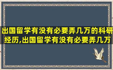 出国留学有没有必要弄几万的科研经历,出国留学有没有必要弄几万的科研经历呢