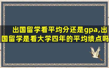 出国留学看平均分还是gpa,出国留学是看大学四年的平均绩点吗