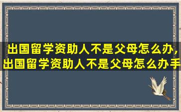 出国留学资助人不是父母怎么办,出国留学资助人不是父母怎么办手续