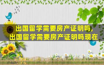 出国留学需要房产证明吗,出国留学需要房产证明吗现在