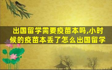 出国留学需要疫苗本吗,小时候的疫苗本丢了怎么出国留学