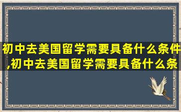 初中去美国留学需要具备什么条件,初中去美国留学需要具备什么条件和条件