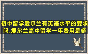 初中留学爱尔兰有英语水平的要求吗,爱尔兰高中留学一年费用是多少