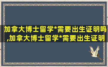 加拿大博士留学*
需要出生证明吗,加拿大博士留学*
需要出生证明吗知乎