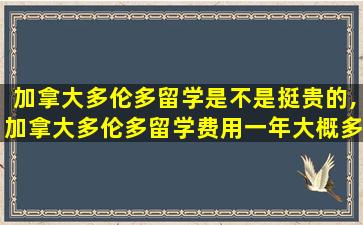 加拿大多伦多留学是不是挺贵的,加拿大多伦多留学费用一年大概多少人民币