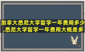 加拿大悉尼大学留学一年费用多少,悉尼大学留学一年费用大概是多少