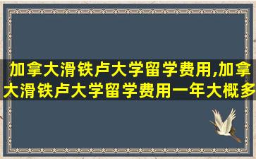 加拿大滑铁卢大学留学费用,加拿大滑铁卢大学留学费用一年大概多少人民币