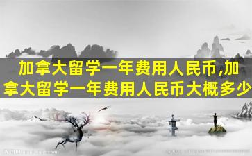 加拿大留学一年费用人民币,加拿大留学一年费用人民币大概多少