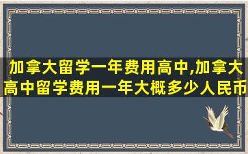 加拿大留学一年费用高中,加拿大高中留学费用一年大概多少人民币