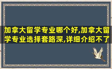 加拿大留学专业哪个好,加拿大留学专业选择套路深,详细介绍不了解后悔死!