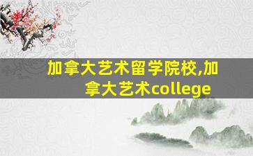 加拿大艺术留学院校,加拿大艺术college