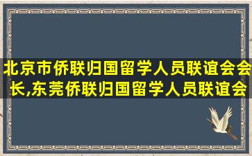 北京市侨联归国留学人员联谊会会长,东莞侨联归国留学人员联谊会