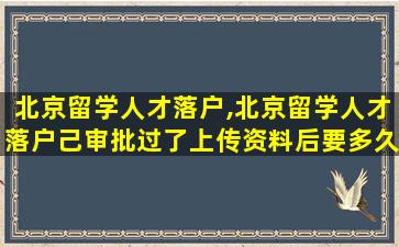 北京留学人才落户,北京留学人才落户己审批过了上传资料后要多久给指标