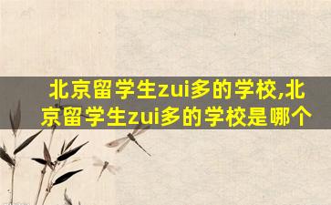 北京留学生zui
多的学校,北京留学生zui
多的学校是哪个