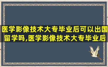 医学影像技术大专毕业后可以出国留学吗,医学影像技术大专毕业后可以出国留学吗女生