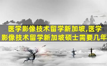 医学影像技术留学新加坡,医学影像技术留学新加坡硕士需要几年