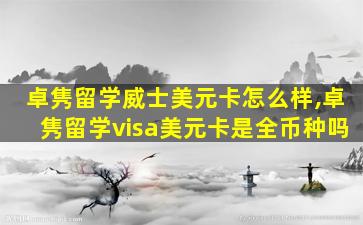 卓隽留学威士美元卡怎么样,卓隽留学visa美元卡是全币种吗