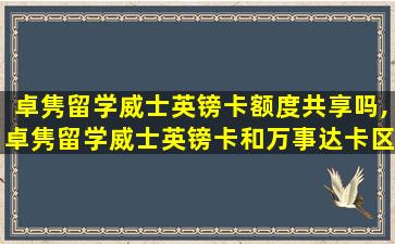 卓隽留学威士英镑卡额度共享吗,卓隽留学威士英镑卡和万事达卡区别