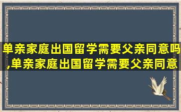 单亲家庭出国留学需要父亲同意吗,单亲家庭出国留学需要父亲同意吗现在