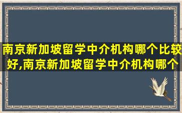 南京新加坡留学中介机构哪个比较好,南京新加坡留学中介机构哪个比较好一点