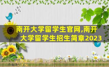 南开大学留学生官网,南开大学留学生招生简章2023