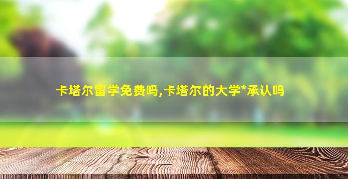 卡塔尔留学免费吗,卡塔尔的大学*
承认吗