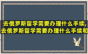 去俄罗斯留学需要办理什么手续,去俄罗斯留学需要办理什么手续和*