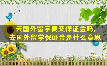 去国外留学要交保证金吗,去国外留学保证金是什么意思