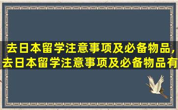 去日本留学注意事项及必备物品,去日本留学注意事项及必备物品有哪些