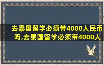 去泰国留学必须带4000人民币吗,去泰国留学必须带4000人民币吗现在