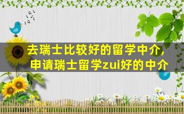 去瑞士比较好的留学中介,申请瑞士留学zui
好的中介