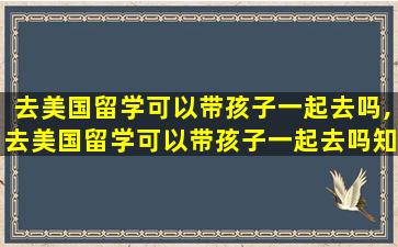 去美国留学可以带孩子一起去吗,去美国留学可以带孩子一起去吗知乎