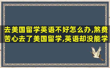 去美国留学英语不好怎么办,煞费苦心去了美国留学,英语却没能学好