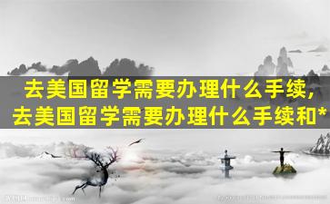 去美国留学需要办理什么手续,去美国留学需要办理什么手续和*