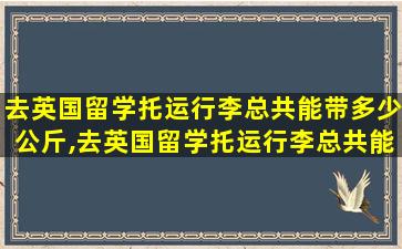 去英国留学托运行李总共能带多少公斤,去英国留学托运行李总共能带多少公斤行李箱