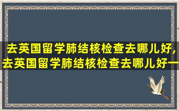 去英国留学肺结核检查去哪儿好,去英国留学肺结核检查去哪儿好一点