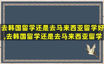 去韩国留学还是去马来西亚留学好,去韩国留学还是去马来西亚留学好一点