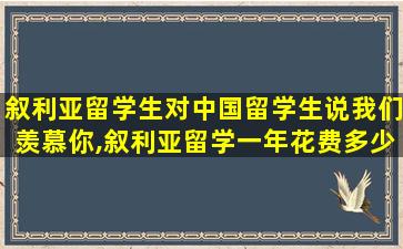 叙利亚留学生对中国留学生说我们羡慕你,叙利亚留学一年花费多少钱