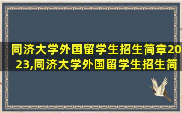 同济大学外国留学生招生简章2023,同济大学外国留学生招生简章2023年