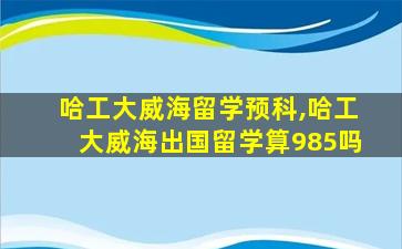 哈工大威海留学预科,哈工大威海出国留学算985吗