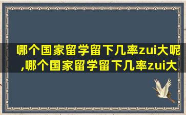 哪个国家留学留下几率zui
大呢,哪个国家留学留下几率zui
大呢知乎