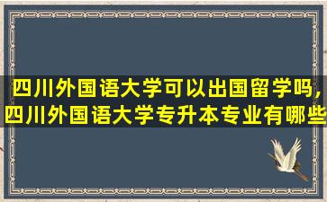 四川外国语大学可以出国留学吗,四川外国语大学专升本专业有哪些