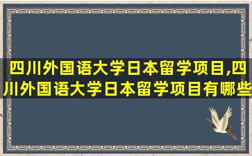 四川外国语大学日本留学项目,四川外国语大学日本留学项目有哪些